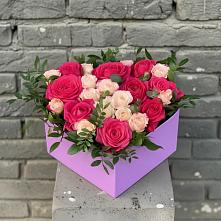 Цветочная композиция из Розы в коробке в Бояркино