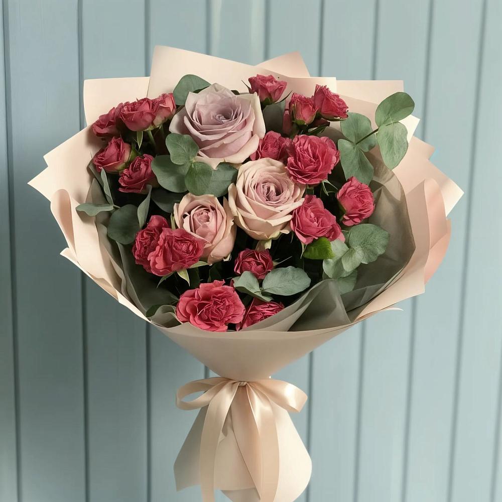 Букет цветов из: Гвоздики и Розы в Бояркино
