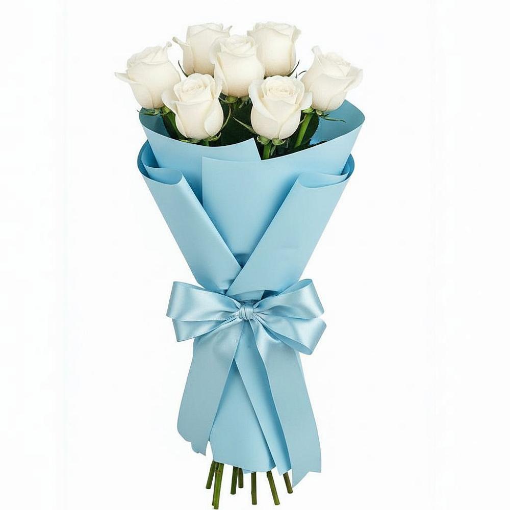 Букет 7 белых роз Проуд в Бояркино