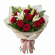 Букет цветов из:  Лилии и Розы #REPLACE_PRED# Бояркино