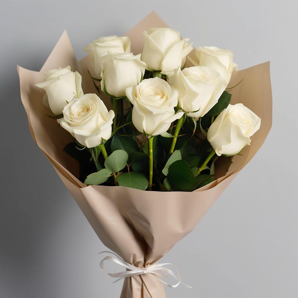 Букет 9 Белых роз Эдлесс Лав в Бояркино