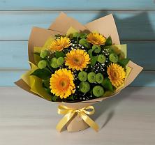 Букет цветов из:  Герберы и Хризантемы в Бояркино