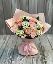 Букет цветов из:  Гвоздики, Розы и Хризантемы в Бояркино