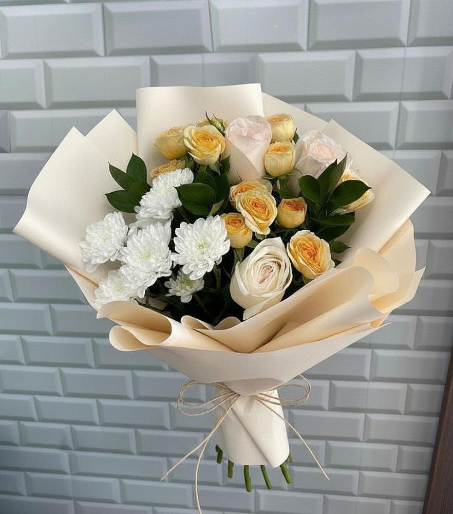 Букет цветов из: Розы и Хризантемы в Бояркино