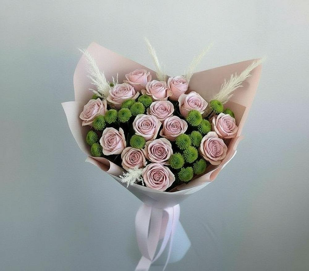 Букет цветов из: Розы и Хризантемы в Бояркино