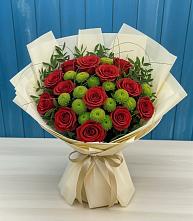 Букет цветов из:  Розы и Хризантемы в Бояркино