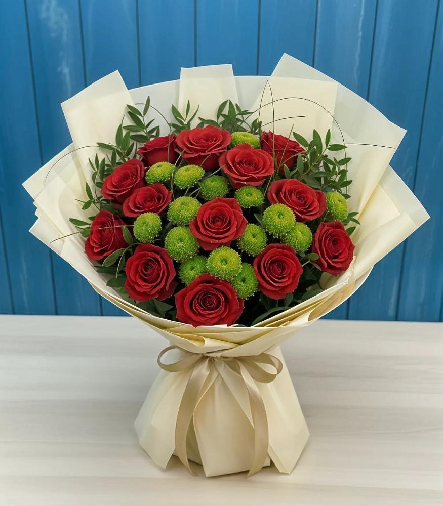 Букет цветов из: Розы и Хризантемы в Бояркино